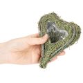 Dekorativní srdce z přírodní trávy s fóliovou vložkou, 14 cm, 2 kusy | Floristik24.cz