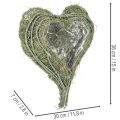 Miska ve tvaru srdce z přírodní trávy s výsadbovou fólií, 38 cm | Floristik24.cz