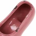 Floristik24 Plantážník dámská bota keramická růžová, růžová, krémová rozmanitá 14 × 5 cm V7 cm 6ks