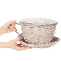 Košík hrnek s podšálkem, dekorace, velká stolní dekorace 34 cm | Floristik24.cz