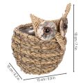Ručně tkaná dekorace košíku s motivem sovy na parapet, 18 cm | Floristik24.cz