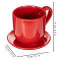 Velký dekorativní hrnek s podšálkem, vhodný jako květináč, 17 cm | Floristik24.cz
