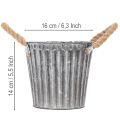 Kovový květináč, dekorativní květináč s uchy, květináč, květináč Ø16,5 cm | Floristik24.cz