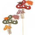 Floristik24 Květinová zátka muchomůrka deco ježek podzimní dekorace 8cm 12ks