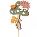 Floristik24 Květinová zátka muchomůrka deco ježek podzimní dekorace 8cm 12ks