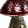 Floristik24 Deko houby skleněné červené vintage podzimní dekorace Ø9cm V13,5cm 2ks