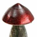 Floristik24 Dekorativní houbová tmavě červená sklenice H13cm