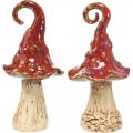 Floristik24 Keramické houby magický les červená dekorativní houbová keramická dekorace V16cm 2ks