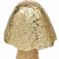 Floristik24 Dekorativní houba kov dřevo zlatá, přírodní dekorace na stůl podzim 18,5cm