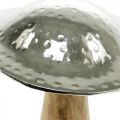Floristik24 Ozdobná houba kov dřevo stříbrná, přírodní dekorativní figurka podzim 18cm