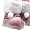 Floristik24 Vánoční ozdoby na stromeček plyšové boty pár šedý / růžový 10cm x 8cm 2ks