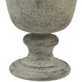 Floristik24 Hrnek starožitný kovový hrnek váza šedá/hnědá Ø18,5cm 21,5cm