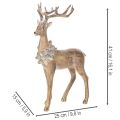 Dekorativní figurka stojícího jelena s parožím a šiškami, 41 cm | Floristik24.cz