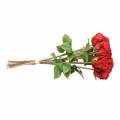 Floristik24 Růže v trsu umělá červená 36cm 8ks