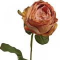 Floristik24 Umělá růže oranžová, umělá růže, dekorativní růže L74cm Ø7cm