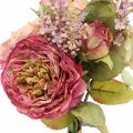 Floristik24 Umělé růže v trsu podzimní kytice růžová, fialová V36cm