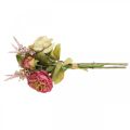 Floristik24 Růže hedvábné květy ve svazku podzimní kytice růžové, fialové H36cm