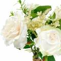 Floristik24 Kytice z umělých růží Krémové hedvábné květiny v kytici