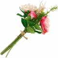 Floristik24 Kytice z umělých růží v kytici růžových hedvábných květů