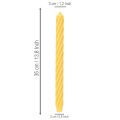 Rustikální svíčky Twist, vysoké kuželové svíčky, jednolitá žlutá, 350/28 mm, 4 kusy | Floristik24.cz