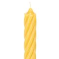 Rustikální svíčky Twist, vysoké kuželové svíčky, jednolitá žlutá, 350/28 mm, 4 kusy | Floristik24.cz
