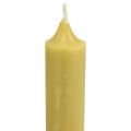 Floristik24 Rustikální svíčky Vysoké svícny žluté barvy 350/28mm 4ks
