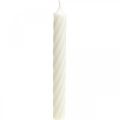 Floristik24 Rustikální svíčky, jednobarevné bílé 250/28mm 4ks