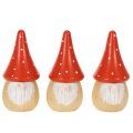 Mini figurka trpaslíka, muchomůrka, dekorace na stůl 10 cm, 6 ks | Floristik24.cz