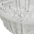 Mísa na šálek kovová bílá dekorativní mísa starožitného vzhledu Ø15,5cm
