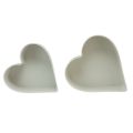Floristik24 Miska srdce plastová dekorativní miska bílá šedá 24/21cm sada 2 ks