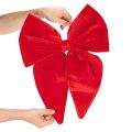 Dekorativní mašle v červené barvě, velká sametová mašle do okna nebo dveří, 50 cm | Floristik24.cz