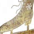 Floristik24 Kovové brusle, zimní dekorace, ozdobné brusle, vánoční zlatý antický vzhled V22,5cm