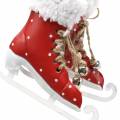 Floristik24 Vánoční ozdoby na led brusle na zavěšení červené, bílé 10,5×10cm