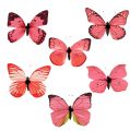 Floristik24 Motýl růžový na klipu 11cm 6ks