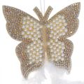 Floristik24 Plstěný motýl k zavěšení krémová svatební dekorace 16cm