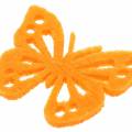 Floristik24 Plstěná dekorace motýlek na stůl žlutá zelená oranžová mix 3,5x4,5cm 54 kusů