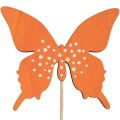 Motýlí dřevěná květinová zátka barevná 9cm/29cm 12ks