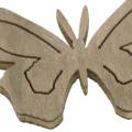 Floristik24 Motýlí dřevo bílá, krémová, hnědá Rozmanité 4cm 72ks Dekorace na stůl pružina