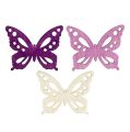 Floristik24 Dřevění motýlci 4cm fialoví, bílí 72ks