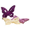 Floristik24 Dřevění motýlci 4cm fialoví, bílí 72ks