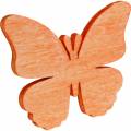 Floristik24 Motýli k posypání Dekorativní motýlí dřevo oranžová, meruňková, hnědá 72ks