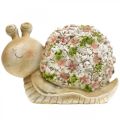 Floristik24 Šnek s květinovou výzdobou, zahradní zvířátko, dekorativní šnek, letní dekorace hnědá/růžová/zelená V13,5cm L19cm