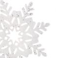 Floristik24 Sněhová vločka bílá se slídou. 10 cm 12 ks
