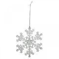 Floristik24 Dekorativní vločka, zimní dekorace, ledový krystal k zavěšení, Vánoce V10cm Š9,5cm plast 12ks