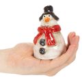 Figurka sněhuláka s červeným šátkem, vánoční dekorace, 10 cm | Floristik24.cz