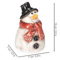 Figurka sněhuláka s červeným šátkem, vánoční dekorace, 10 cm | Floristik24.cz