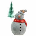 Floristik24 Vánoční figurka sněhuláka s jedlí betonově šedá, barevná 9cm – 11cm 4ks