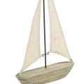 Floristik24 Dekorativní plachetnice ze dřeva, námořní dekorace, dekorativní loď shabby chic, přírodní barvy, bílá V29cm L18cm