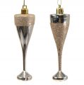 Floristik24 Skleničky na šampaňské k zavěšení světle zlaté 10cm 8ks