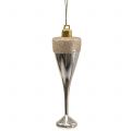Floristik24 Skleničky na šampaňské k zavěšení světle zlaté 10cm 8ks